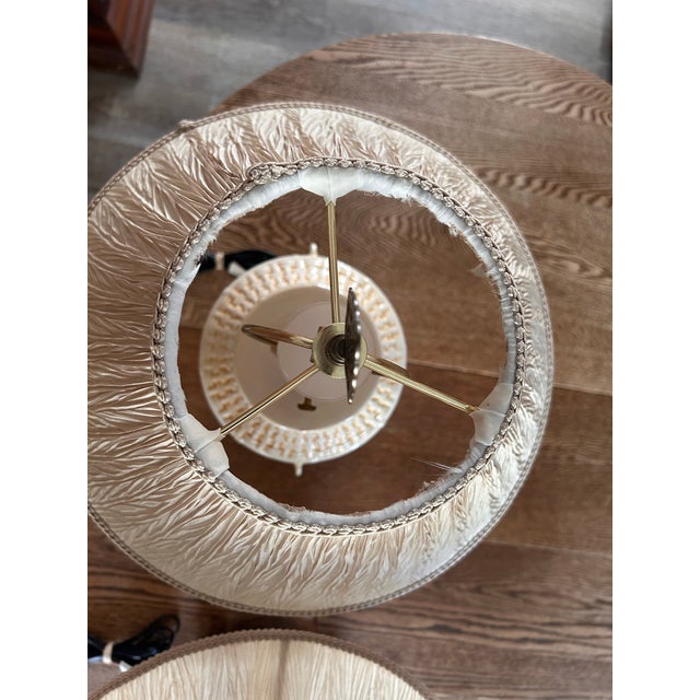 Vintage Wildwood Accents Ceramic Chinoiserie Basket Weave Lamps- A Pair For Sale In Boise - Image 6 of 11
