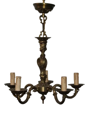 Gold Bronze Chandelier, 1890s