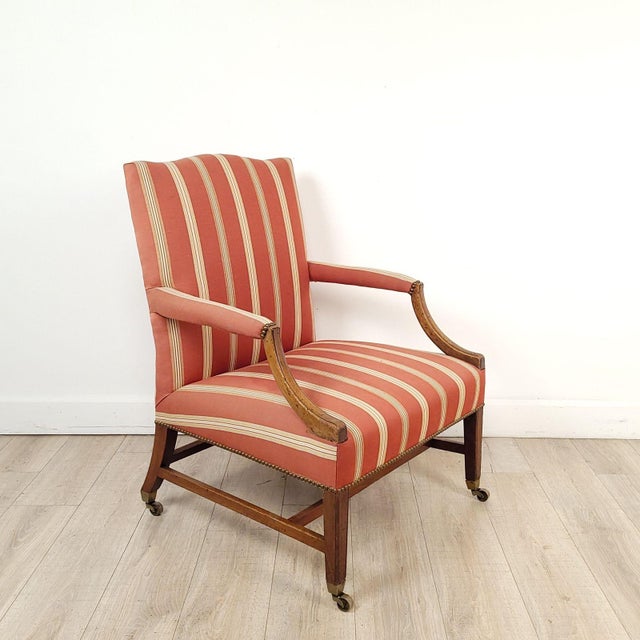 Traditional George III Mahogany Library Chair, England Circa 1800 For Sale - Image 3 of 10