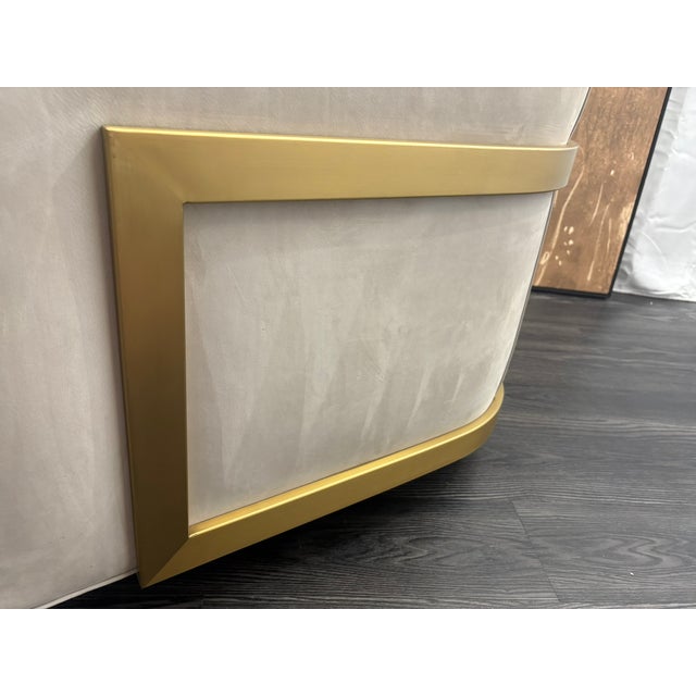Rh Reginald Chair | Italian Veneto Leather – Ivory | Brass | Black Oak Drifted Base | 360° Swivel For Sale - Image 14 of 18