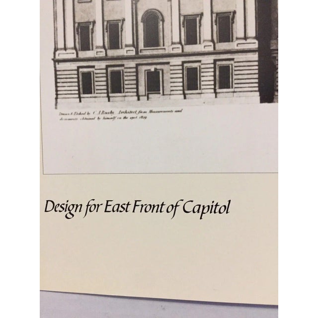 Black Vintage 80s Architecture Rendering Poster “East Front of Capitol” 1819 by C. A. Busby For Sale - Image 8 of 10
