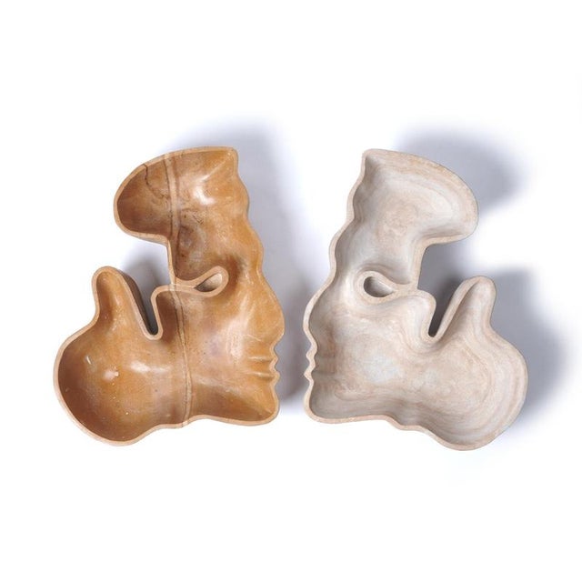 Contemporary Kiss Couple Marble Recipients by Jean Pascal Levy-Trumet, Set of 2 For Sale - Image 3 of 9