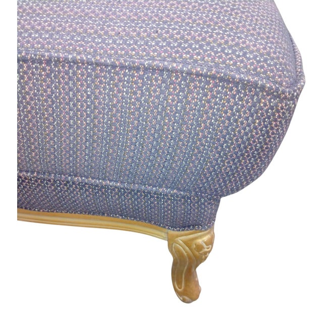 Vintage J. Royale French Bergère Chair & Ottoman With a Gilded Wood Frame For Sale - Image 10 of 12