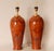 Frederick Cooper Vintage Table Lamps Faux Wood French Ceramic Vase Lamps Brown Cognac - A Pair For Sale - Image 4 of 11