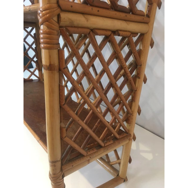 Wood Attributed to Audoux Minet, Rattan and Wood Wall Shelves, French, circa 1950 For Sale - Image 7 of 13
