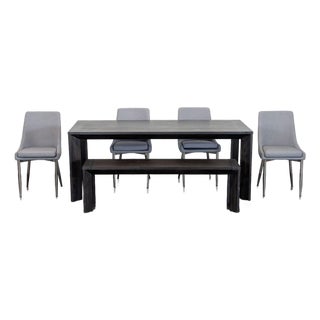 Living Spaces 6-Piece Dining Set With Table, 4 Chairs, and Bench For Sale