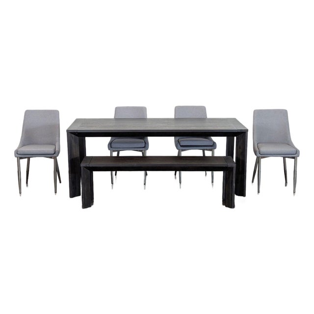 Living Spaces 6-Piece Dining Set With Table, 4 Chairs, and Bench For Sale