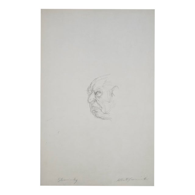 Giacometti, Head of Igor Stravinsky, 1963, Lithograph For Sale