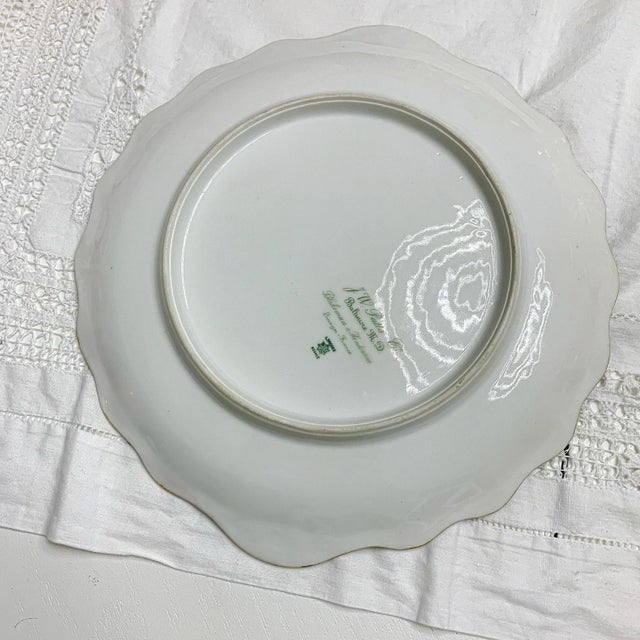Antique Early 1900s Art Nouveau Blakeman & Henderson Coiffe Limoges Hand-Painted Porcelain Cake Platter For Sale - Image 10 of 12