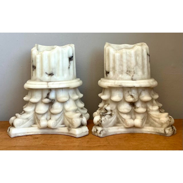 Vintage Cast Resin Column Light Sconce - A Pair For Sale - Image 11 of 12