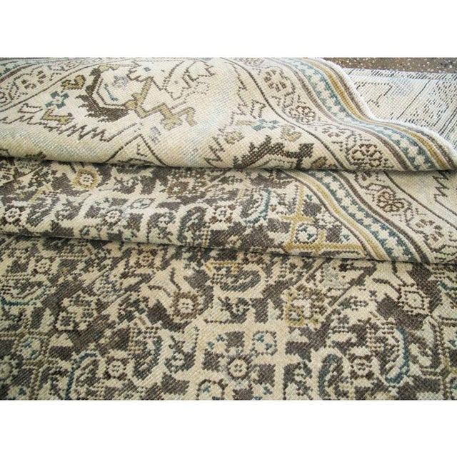 Midcentury Handmade Persian Room Size Rug in Neutral Earth Tones For Sale - Image 10 of 10