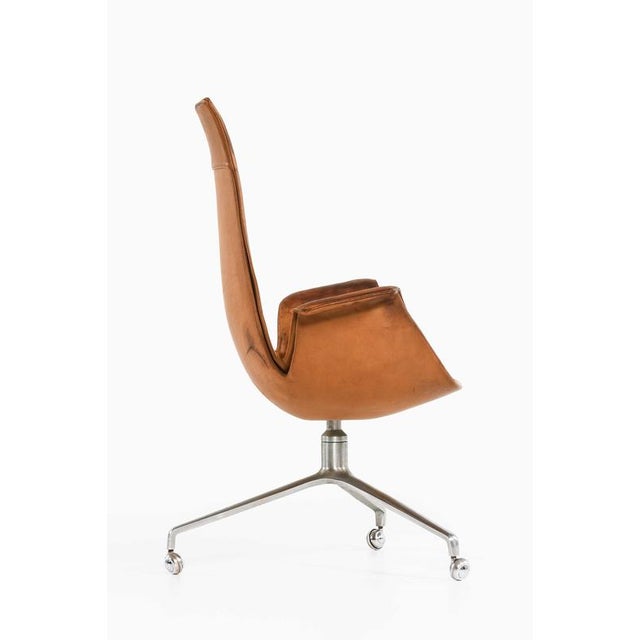Mid-Century Modern Office Chair in Leather from Preben Fabricius & Jørgen Kastholm, 1960s For Sale - Image 6 of 7