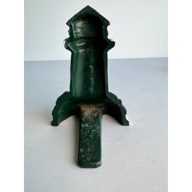 Metal 1940s Cast Iron Lighthouse Door Stop For Sale - Image 7 of 8