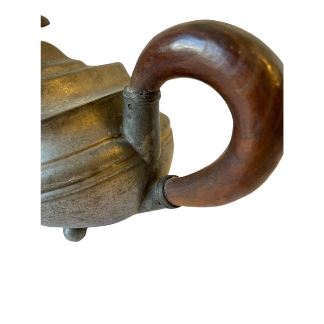 Wood Antique Turtle Back Britannia Tea Pot Genie Pot For Sale - Image 7 of 13