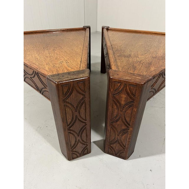 Brutalist Oak Coffee Side Tables, 1970s, Set of 2 For Sale - Image 10 of 18