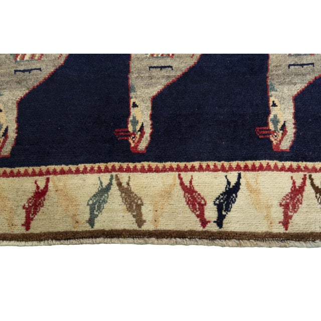 Hand-Knotted Gabbeh Nomadic Rug For Sale - Image 6 of 11