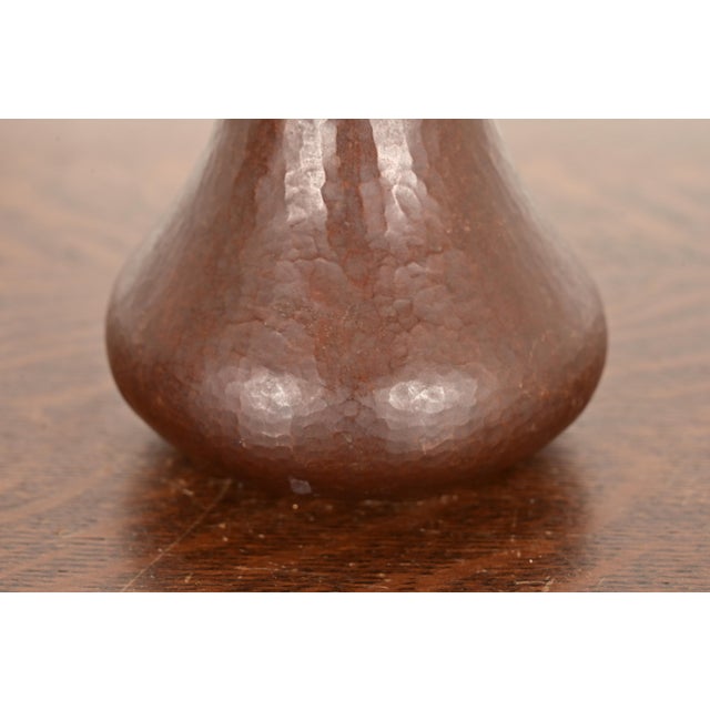 Copper Ramon Ramirez Arts & Crafts Hammered Copper Vase For Sale - Image 8 of 12