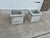 Vintage Large Square Weathered Concrete Planters With Floral Details a Pair For Sale - Image 4 of 12