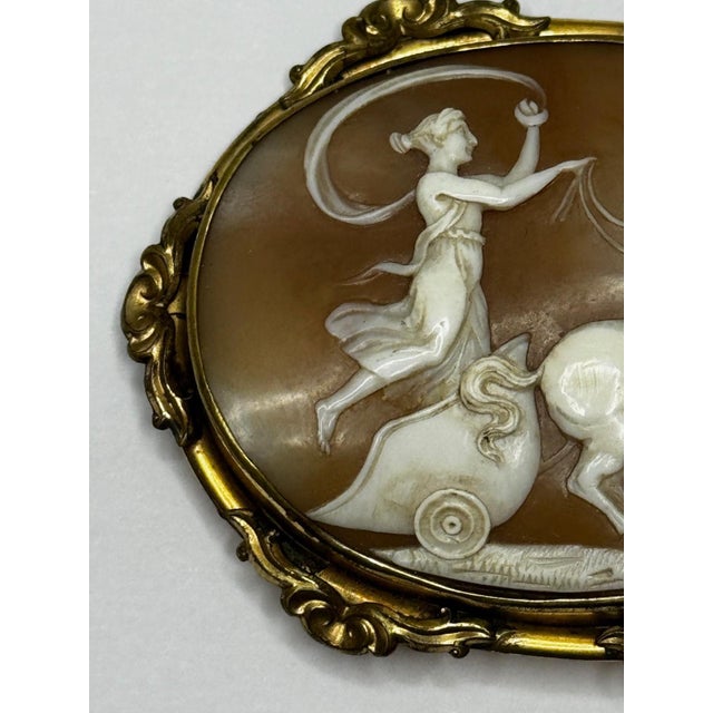 Italian Neoclassical Cameo of Aurora in Her Chariot – Important Georgian Shell Brooch, c.1820 For Sale - Image 13 of 18