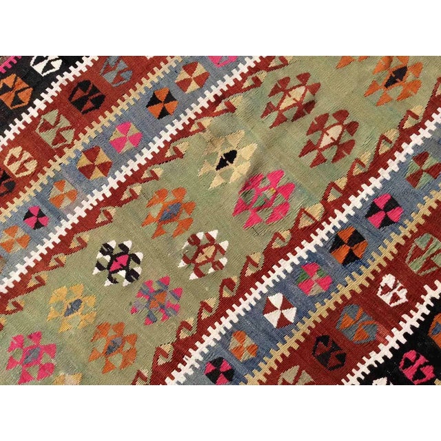 1960s 1960s Hand Woven Vintage Turkish Kilim Rug - 46" X 81" For Sale - Image 5 of 10
