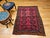 Vintage Afghan Bokhara Area Rug, Hand-Knotted Wool, Allover Geometric Pattern, Plum & Burgundy, 4x5 For Sale In Chicago - Image 6 of 17