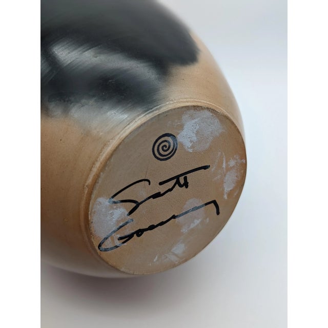 Ceramic Vintage Hand-Thrown Raku Pottery Vase, Artist Signed For Sale - Image 7 of 9