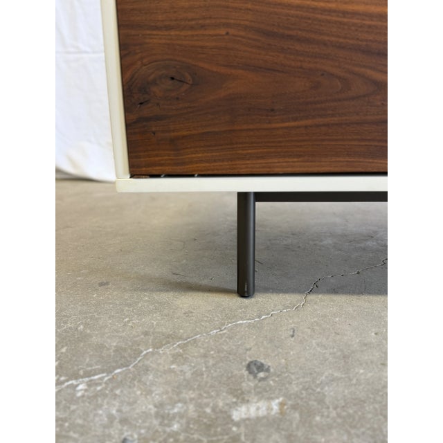Brown Walnut and Lacquer Long Media Storage Unit For Sale - Image 8 of 12