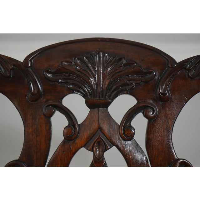 Set of 8 Maitland Smith Chippendale Mahogany Dining Room Chairs For Sale - Image 13 of 18
