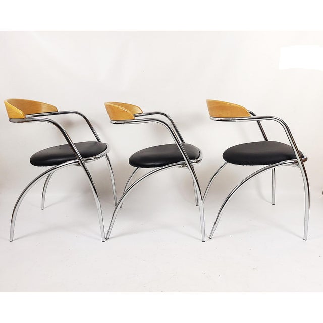 Vintage Italian Efezeta Chairs, 1980s, Set of 4 For Sale - Image 3 of 15