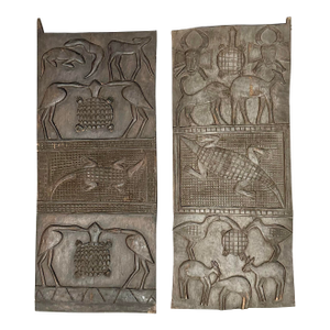 Vintage Boho Carved Wooden Panels - A Pair