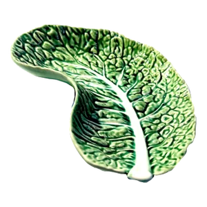 Bordallo Pinheiro Green Cabbage Ware Crescent Shaped Salad Plate - Vintage