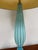 Mid-Century Modern Beautiful Vintage Turquoise Murano Opaline Glass Lamp With Ribbed and Flared Shape For Sale - Image 3 of 9