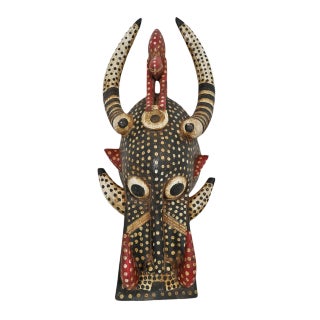 Antique African Fire Spitter Helmet Mask For Sale