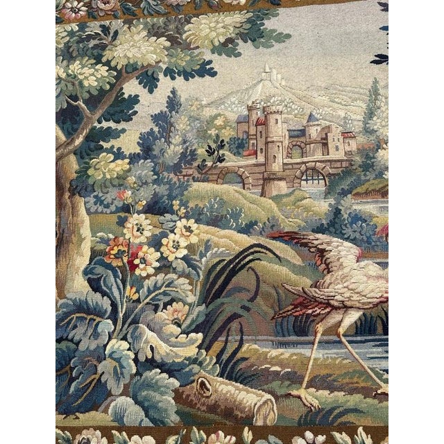 Vintage French Aubusson Tapestry, 1940s For Sale - Image 4 of 18