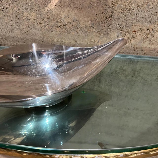 Metal 1950s John Prip Silverplated Sculptural Teardrop Dish Reed & Barton 65 For Sale - Image 7 of 13