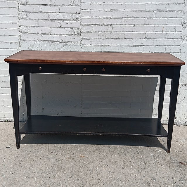 Vintage Thomasville Mid Century Modern Solid Wood Console For Sale In Chicago - Image 6 of 18