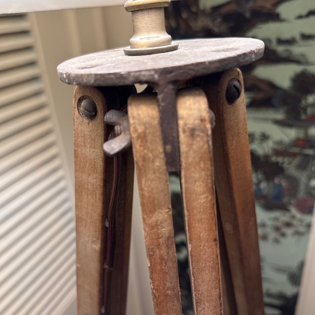 Early 20th Century Antique Surveyors Tripod Floor Lamp For Sale - Image 5 of 10
