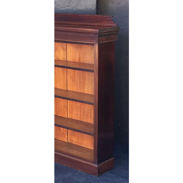 Chocolate English Open Bookcase of Mahogany For Sale - Image 8 of 12