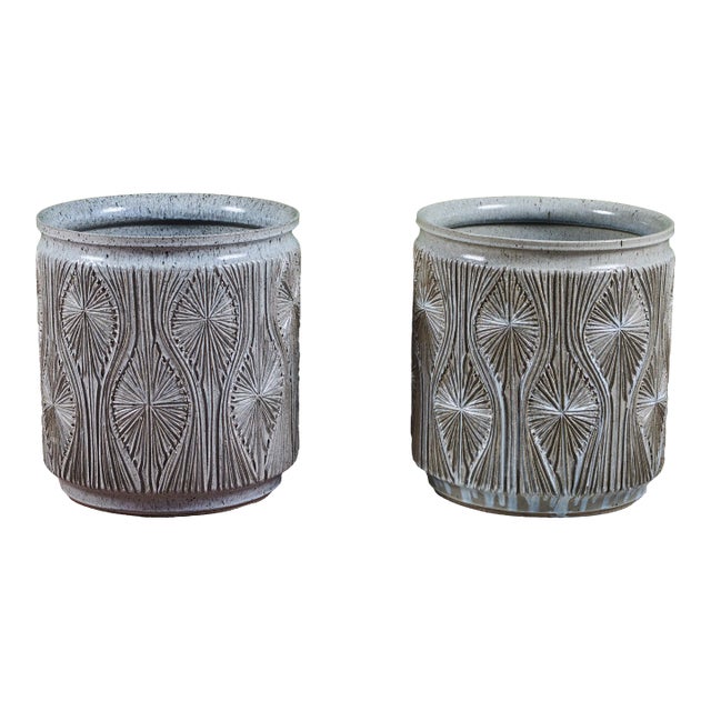 Pair of David Cressey & Robert Maxwell “Teardrop Sunburst” Planters for Earthgender For Sale