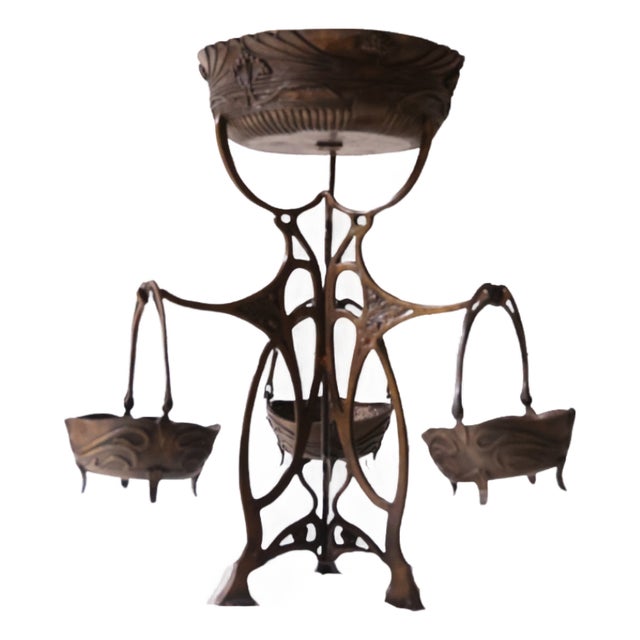 19th Century French Art Nouveau Bronze Centerpiece by Montaguelli For Sale