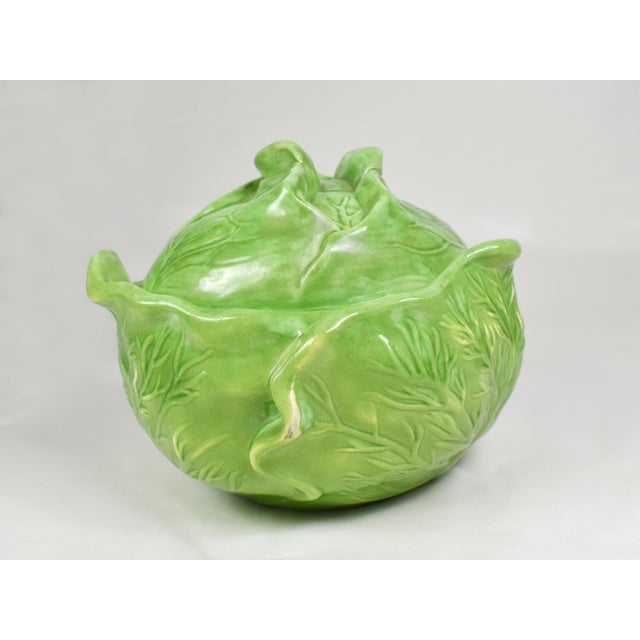 MidCentury Holland Mold Ceramic Lettuce or Cabbage Serving Bowl With