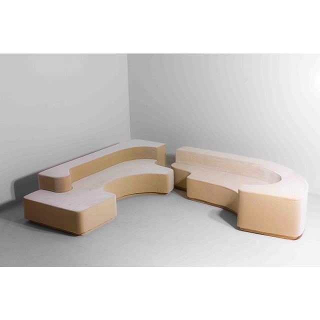 1950s Set of Lara Sofa in Beige Velvet by Roberto Pamio for Stilwood, Italy, 1958 For Sale - Image 5 of 11