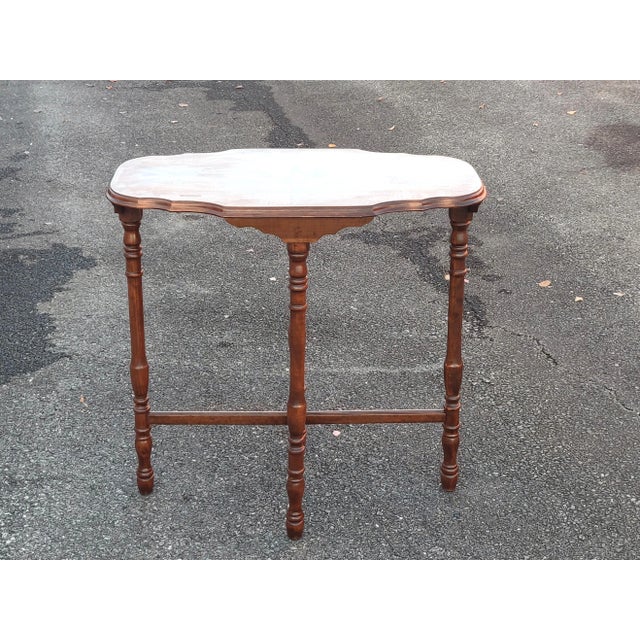 Mid 20th Century Antique Edwardian Style Scallop Side Table For Sale - Image 4 of 8