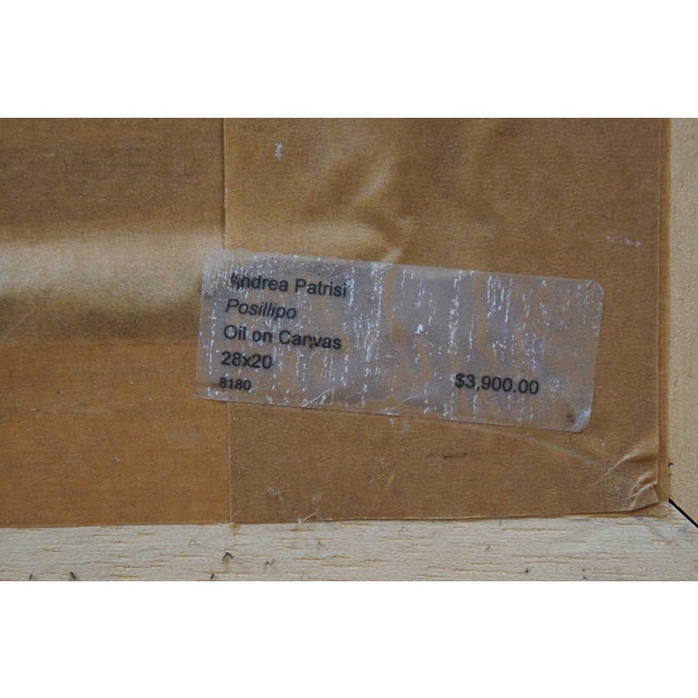 Andrea Patrisi Posillipo Naples Nautical Harbour Boat Oil Painting on Board 37" For Sale - Image 12 of 12