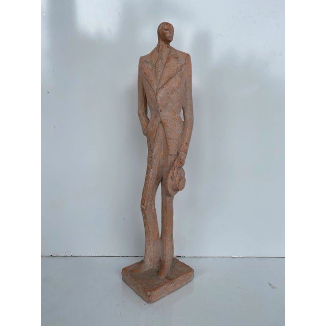 Modern 1970s Gatsby Guy Austin Productions Plaster Sculpture Statue by Klara Sever For Sale - Image 3 of 11