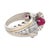 Mid 20th Century Retro Ruby Diamond 18k White Gold Cocktail Ring, Size 6.5 For Sale - Image 4 of 6