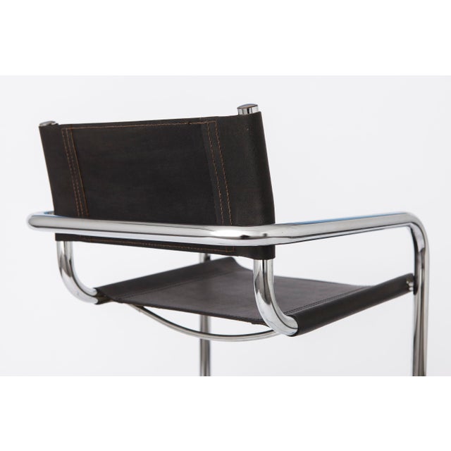 Vintage Cantilever Bar Stool with Chrome Frame and Black Faux Leather, 1990s For Sale - Image 7 of 10