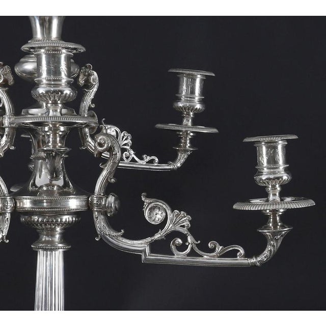 Metal Antique Victorian Centrepiece Candelabra attributed to Elkington, 19th Century For Sale - Image 7 of 18