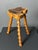 Khaki Mid-Century Brutalist French Artisanal Handmade Wood Turned Tripod Stool, 1960s For Sale - Image 8 of 17