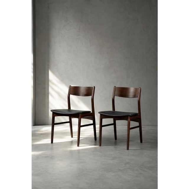 Mid-Century Scandinavian Modern Dining Chairs in Beech and Rosewood, 1960s, Set of 4 For Sale - Image 11 of 18